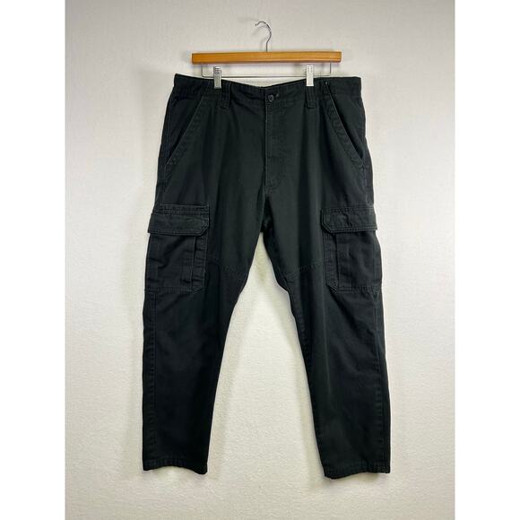 Wrangler mens relaxed fit black cargo pants 36/30 casual ￼ - Picture 1 of 9